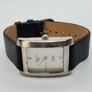 Hampton Bay Diamond Women's Watch 28MM Gray Dial Black Leather Bands New Battery